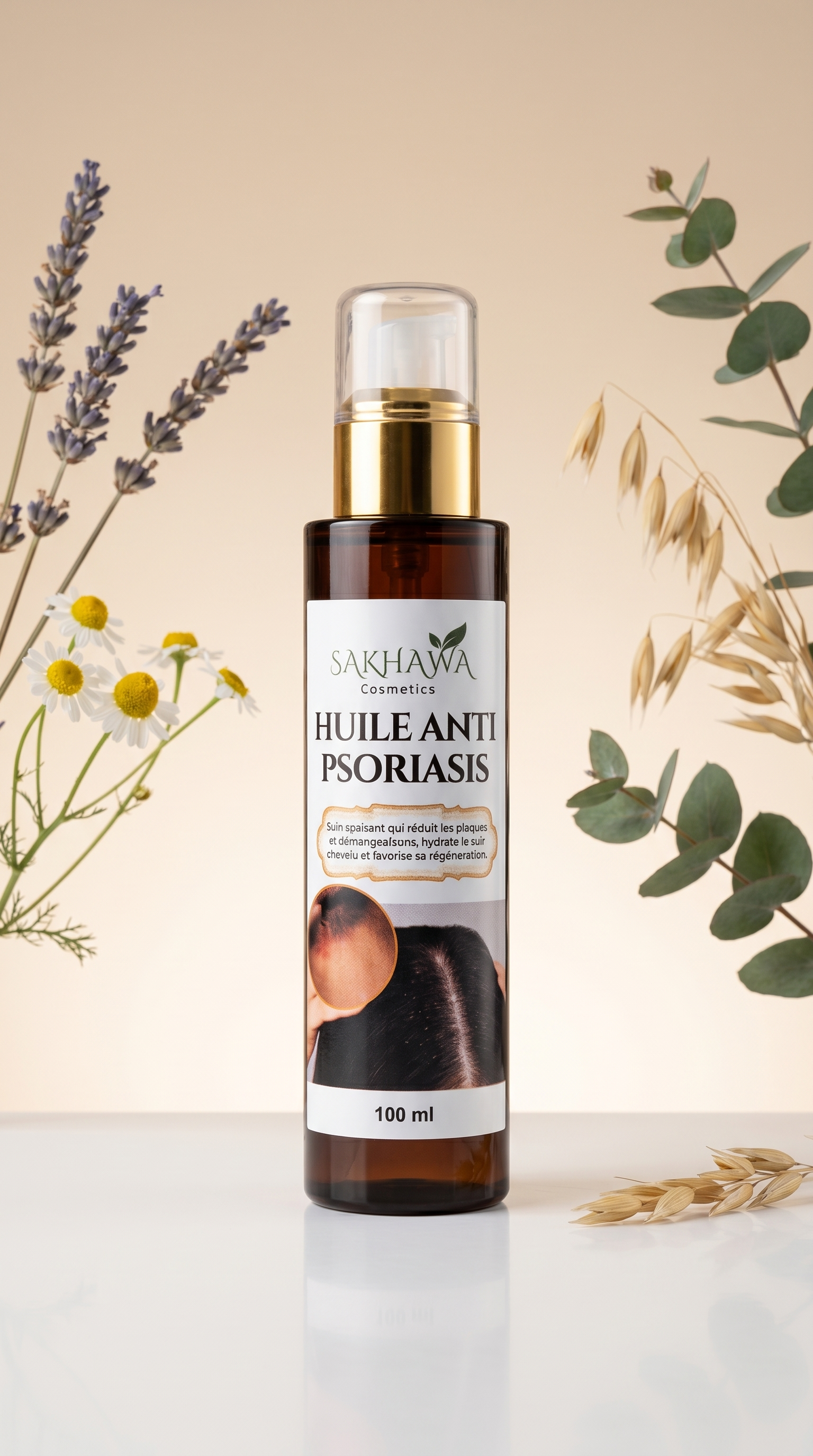 Huile Capillaire Apaisante Cuir Chevelu Sensible - Sakhawa Cosmetics Maroc